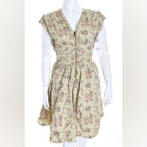 H&M Vintage Inspired Floral V-Neck Short Sleeve Dress Sz 2